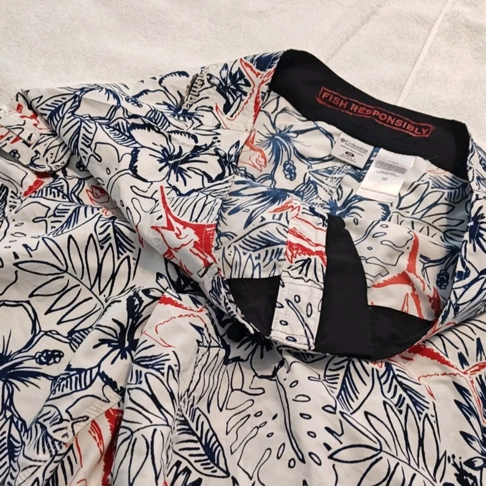 Men's Columbia Fish Print Swim Shorts None Mesh Large - Picture 8 of 9